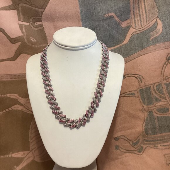 SILVER CUBAN CHAIN NECKLACE - Picture 9 of 10